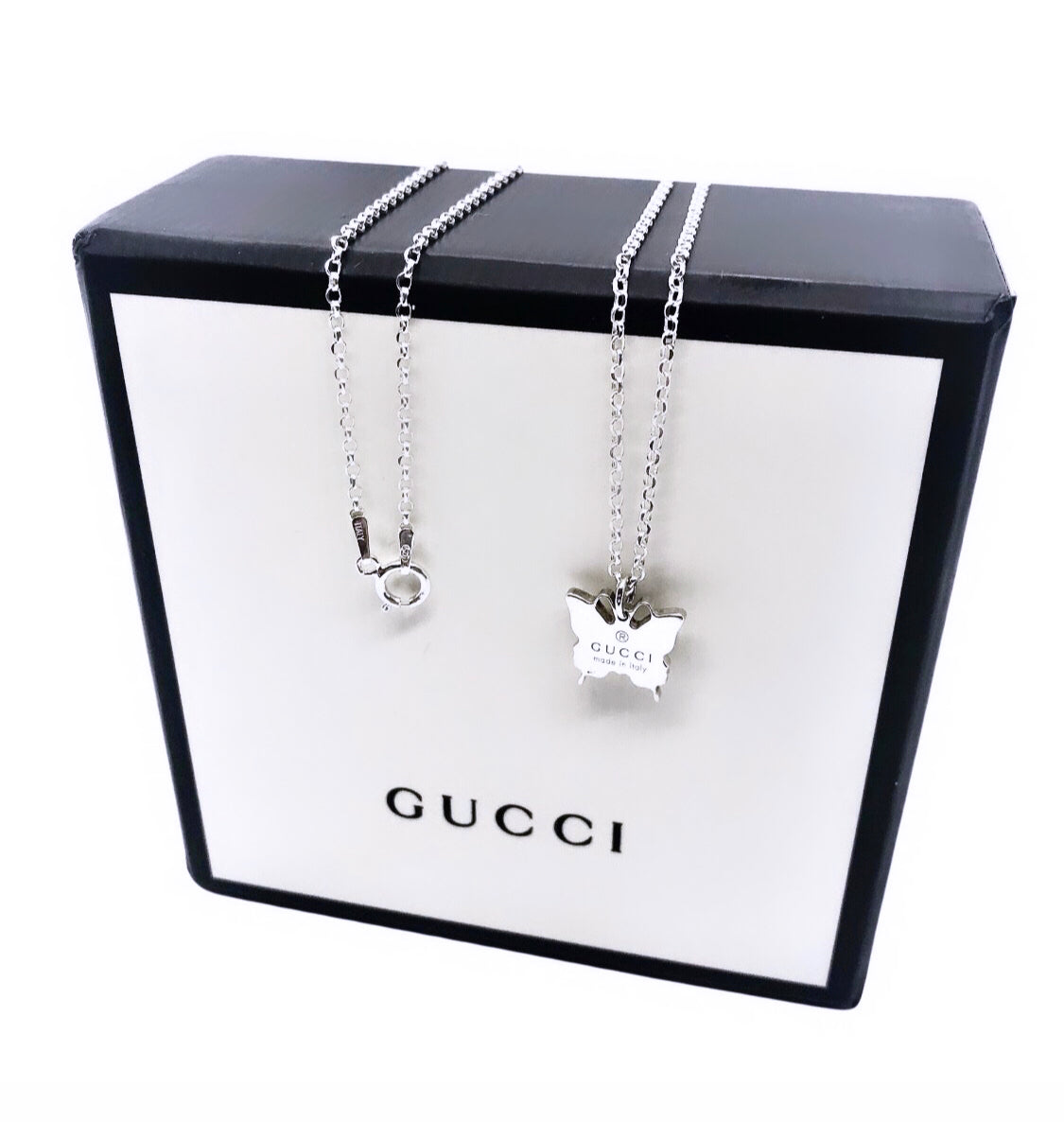 GUCCI STERLING SILVER Love Britt G Heart Necklace - Brand New Made In Italy  £520.36 - PicClick UK