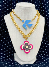 Load image into Gallery viewer, X~Large Repurposed Louis Vuitton Dove Charm Necklace