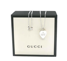Load image into Gallery viewer, Repurposed Small Gucci Heart Sterling Silver Charm Necklace