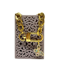 Load image into Gallery viewer, Repurposed Louis Vuitton Keychain Clasp &amp; Butterfly Charm Necklace