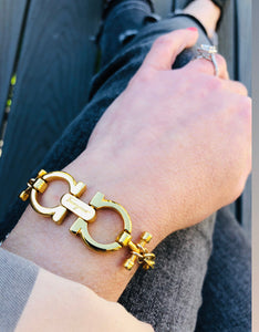 Repurposed Vintage Ferragamo Gold  Bracelet(See description for details. Priced accordingly.)