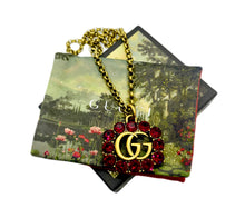 Load image into Gallery viewer, •Rare Find• Repurposed X~Large Interlocking GG Cherry Crystal Gucci Statement Necklace