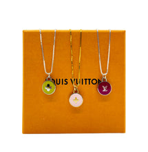 Load image into Gallery viewer, Repurposed Silver &amp; Green Louis Vuitton Signature Flower Necklace