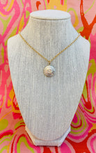 Load image into Gallery viewer, Repurposed Interlocking GG Gucci Coin &amp; Removable Crystal Bee Charm Necklace