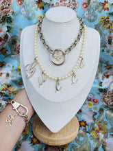 Load image into Gallery viewer, Repurposed Gucci Floating Letters &amp; Freshwater Pearls Necklace