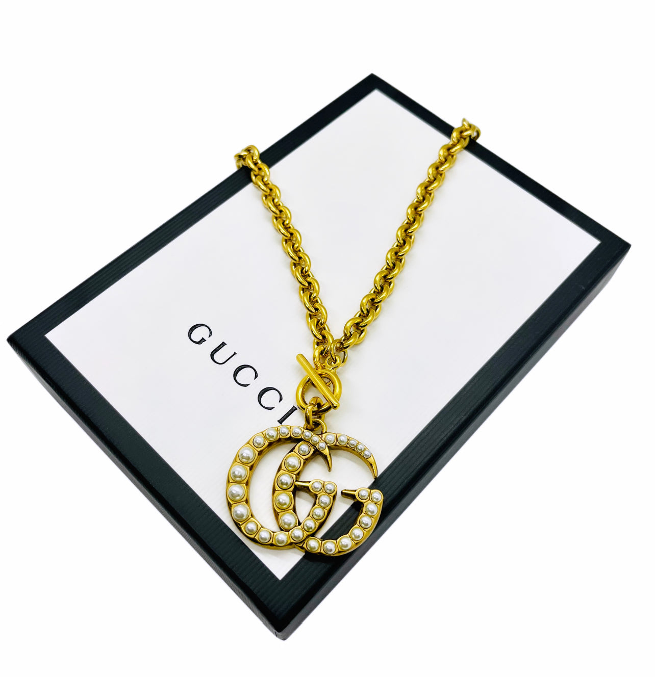 Repurposed X~Large Gucci Interlocking GG Toggle Necklace
