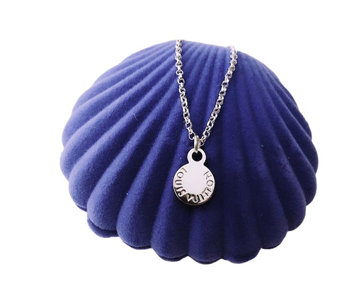 Repurposed X~Small Louis Vuitton Charm  Silver Necklace