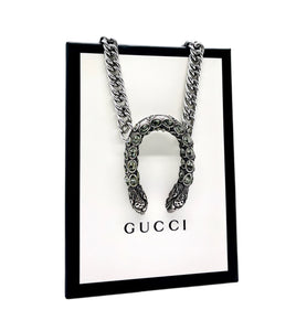 Repurposed X~Large Gucci Crystal Dionysus Toggle Clasp Necklace