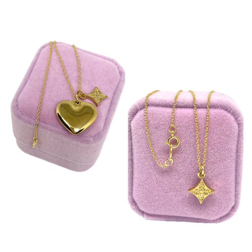 Repurposed Louis Vuitton Textured  Monogram Flower & Removable Heart Charm Necklace