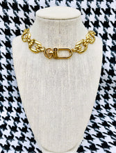 Load image into Gallery viewer, Repurposed Louis Vuitton Keychain Clasp 1980’s Vintage Statement Necklace
