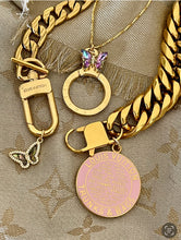 Load image into Gallery viewer, X~Large Repurposed Louis Vuitton Trunks &amp; Bags Pink/Gold Reversible Charm Bracelet