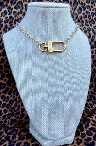 Repurposed Louis Vuitton Keychain Clasp Vintage Necklace