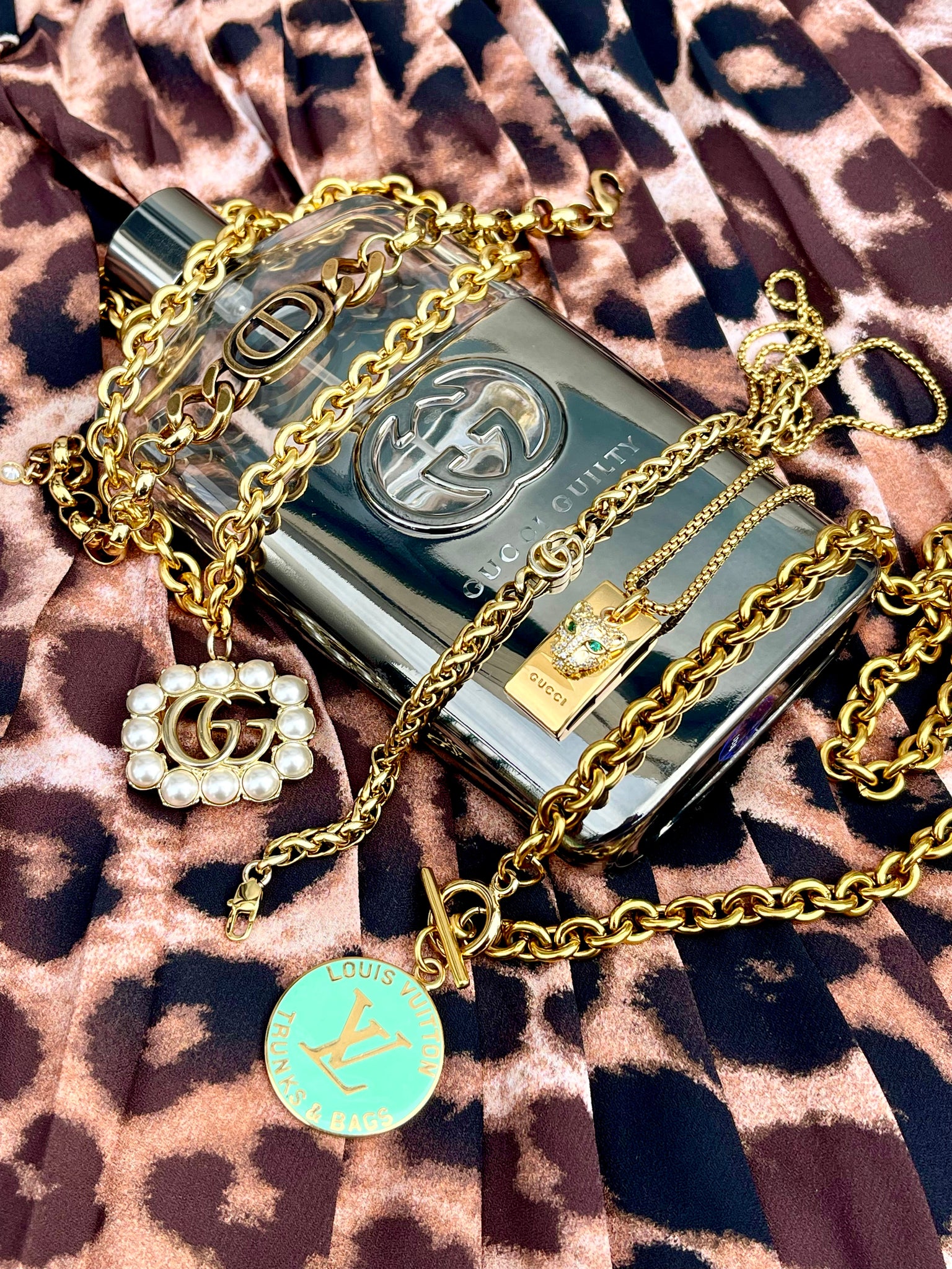 Repurposed Large Louis Vuitton Trunks & Bags Mint~Gold Reversible Brac –  DesignerJewelryCo