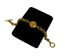 Load image into Gallery viewer, Repurposed Versace Medusa Gold Coin Toggle Bracelet