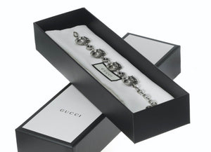 Repurposed Gucci Interlocking GG Charm Sterling Silver Necklace