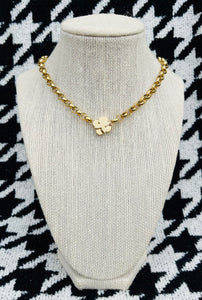 Repurposed Louis Vuitton Magnetic Signature Flower Necklace