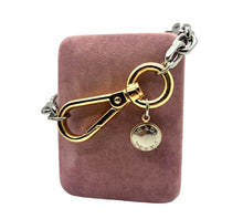 Load image into Gallery viewer, Repurposed Silver &amp; Gold Prada Swivel Clasp Bracelet