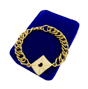 Repurposed Louis Vuitton Love Letter Charm Bracelet