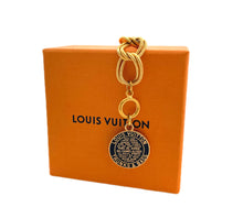 Load image into Gallery viewer, Repurposed Navy &amp; Gold Louis Vuitton Trunks &amp; Bags Vintage Bracelet