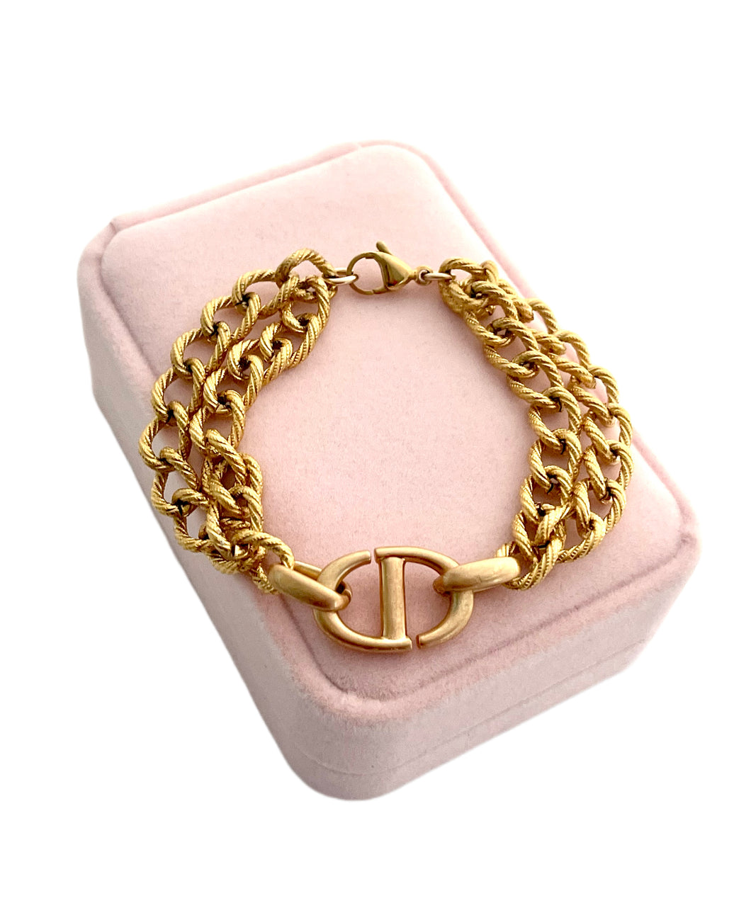 Repurposed Christian Dior Cut~Out Charm Bracelet