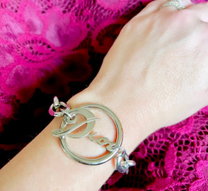 Repurposed Vintage Dior Cursive Signature  Bracelet