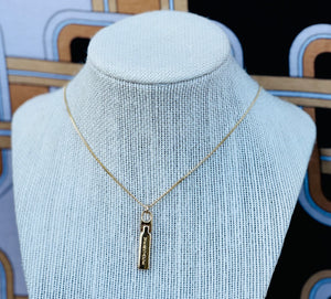 Repurposed Versace Vertical Bar Minimal Charm Necklace