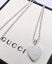 Load image into Gallery viewer, Repurposed Small Gucci Heart Sterling Silver Charm Necklace