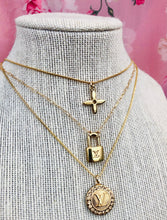 Load image into Gallery viewer, Repurposed Louis Vuitton Signature Logo Flower Charm Necklace
