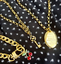 Load image into Gallery viewer, Repurposed Gold Louis Vuitton Rare Key Charm Necklace