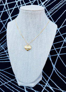 Repurposed Gucci Hardware Tag and Heart Charm Necklace