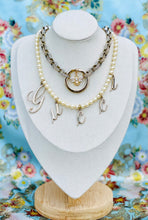 Load image into Gallery viewer, Repurposed Gucci Floating Letters &amp; Freshwater Pearls Necklace