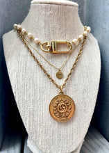 Load image into Gallery viewer, Repurposed Circle Dior Charm Gold Necklace