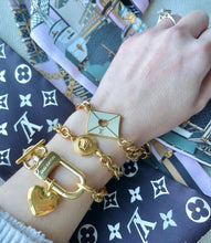Load image into Gallery viewer, Repurposed Versace Medusa Gold Coin Toggle Bracelet