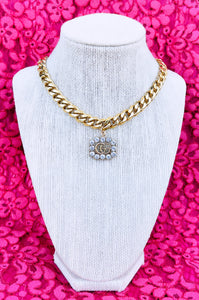 Large Repurposed Interlocking GG Crystal Gucci Necklace
