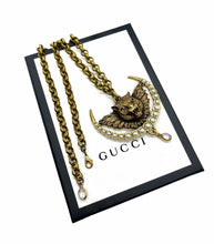 Load image into Gallery viewer, Repurposed X~Large Gucci Tiger Feathered Wings Statement Necklace