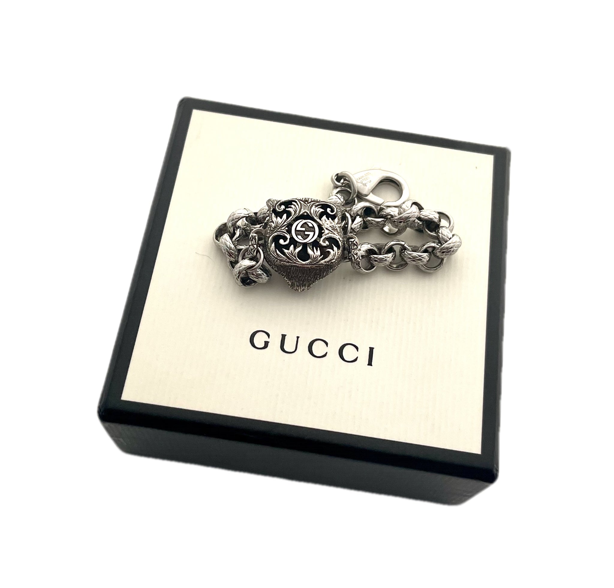 Gucci Sterling Silver Vintage Tiger Head Bracelet in Metallic for Men