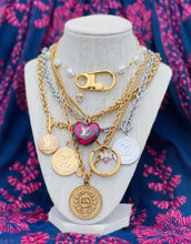Load image into Gallery viewer, Repurposed Louis Vuitton Paris~London Charm Necklace