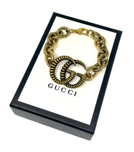 *Rare Find* X~Large Repurposed Interlocking GG Gucci Charm Bracelet
