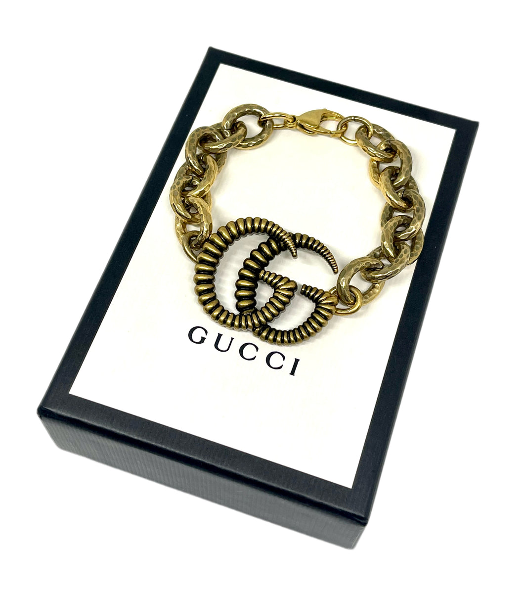 *Rare Find* X~Large Repurposed Interlocking GG Gucci Charm Bracelet
