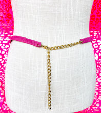 Load image into Gallery viewer, Repurposed Christian Dior Hardware Pink Leather Belt