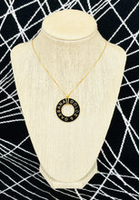 Load image into Gallery viewer, Repurposed Dolce &amp; Gabbana Gold &amp; Black Statement Disc Necklace