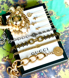 Repurposed Interlocking GG Charm & Bee Gucci Bracelet