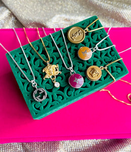 Repurposed Versace Medusa Charm Necklace