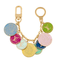 Load image into Gallery viewer, Repurposed Trunks and Bags Louis Vuitton Blue &amp; Gold Tone Charm Toggle Bracelet