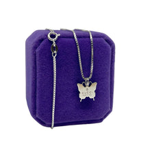 Load image into Gallery viewer, Repurposed Gucci  Butterfly Charm Sterling Silver  Necklace