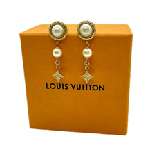 Load image into Gallery viewer, Repurposed Louis Vuitton Textured  Monogram Flower Vintage Earrings