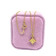 Load image into Gallery viewer, Repurposed Louis Vuitton Textured  Monogram Flower &amp; Removable Heart Charm Necklace