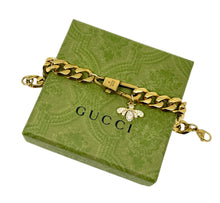 Load image into Gallery viewer, Repurposed Gucci Keychain Clasp &amp; Bee Charm Bracelet