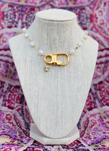 Load image into Gallery viewer, Repurposed 1990’s Gucci Keychain Clasp Pearl &amp; Feline Necklace