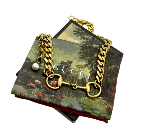 Repurposed Vintage Gucci Horsebit Necklace